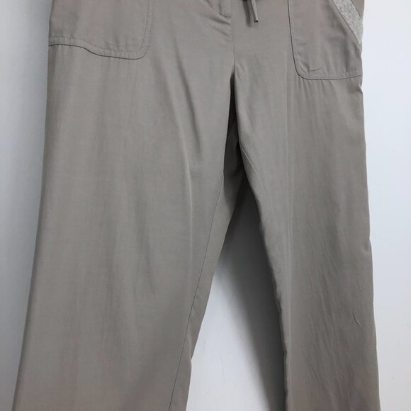 St John grey / nude drawstring waist lightweight track pants pockets size 12 - Picture 8 of 15
